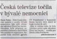 Novinový článek o návštěvě České televize v Životě bez bariér, o.s._1